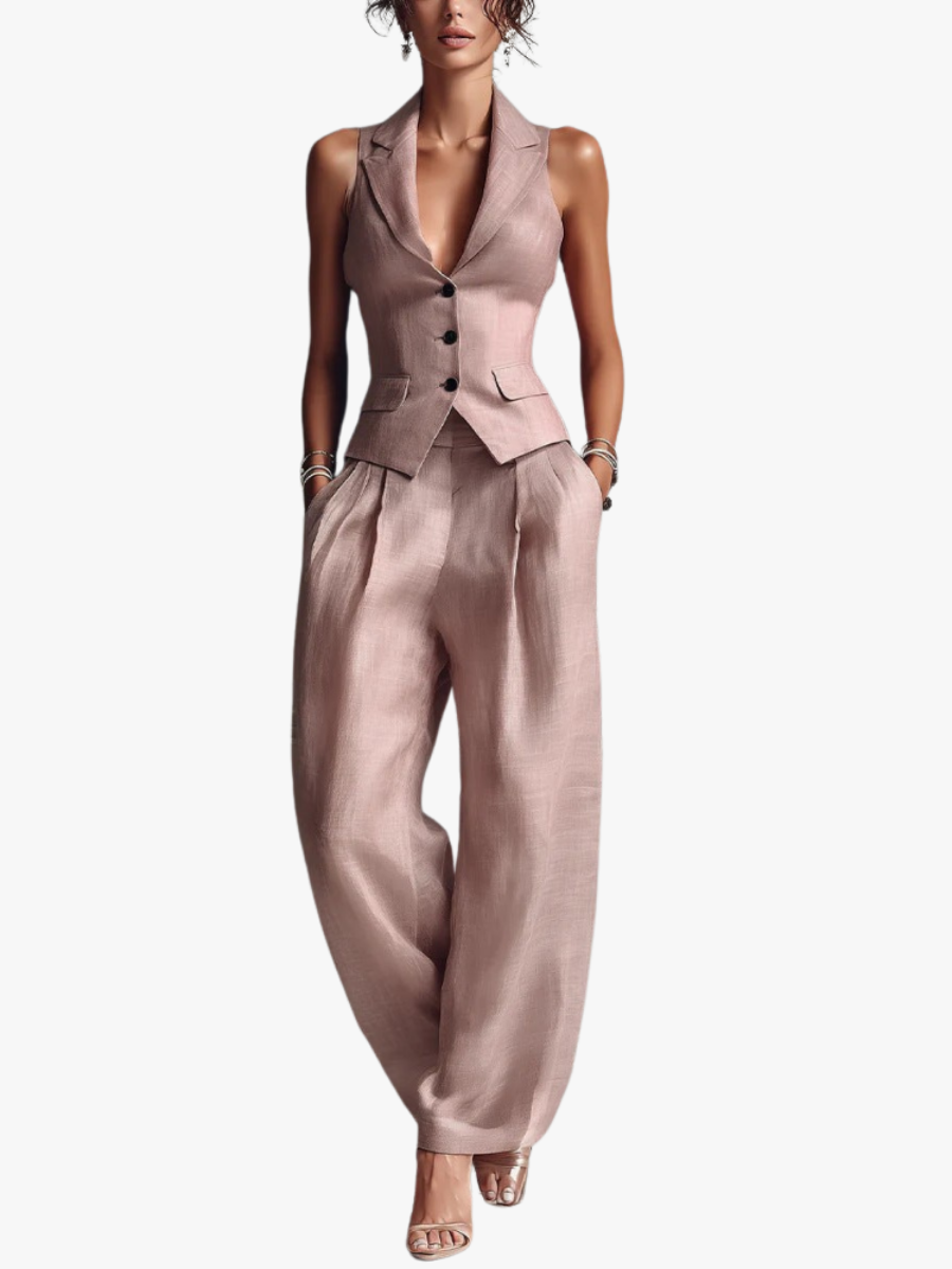 Brielle | Tailored Linen-Look Two-Piece Set