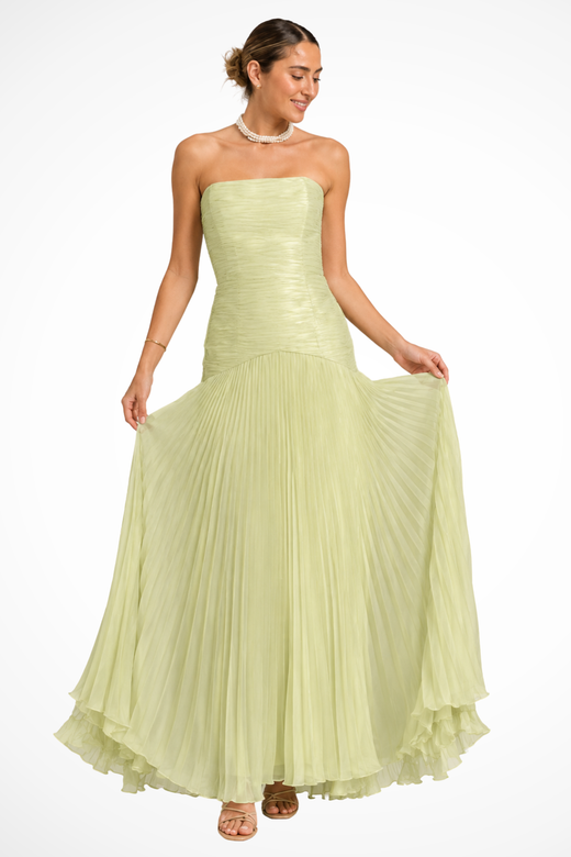 Sienna | Strapless Pleated Maxi Dress