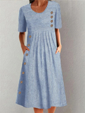 Alina | Striped Cotton Midi Dress