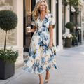 Belle | Floral Wrap Waist Midi Dress