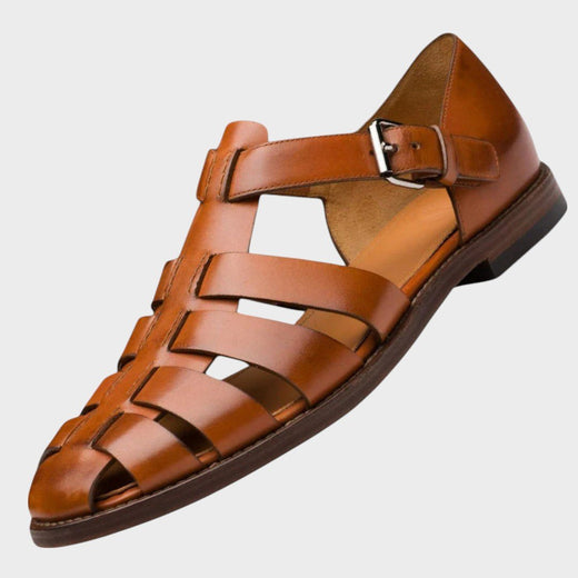 Romina | Woven Leather Cage Sandals
